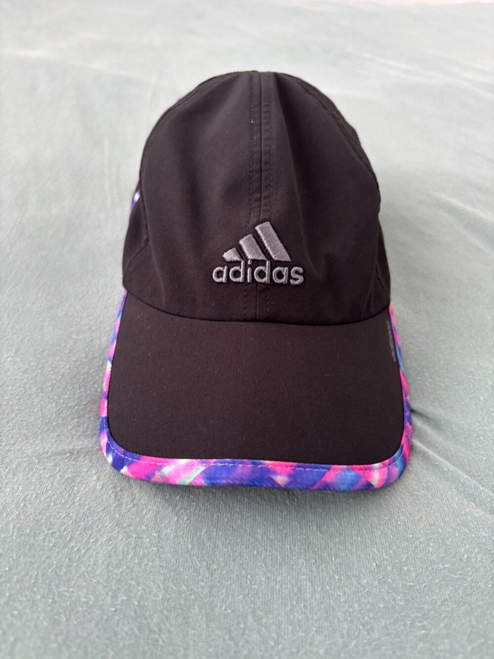 Adidas Adizero II Climacool Running Hat Black Pink Tie Dye Jawbreaker Cap Womens